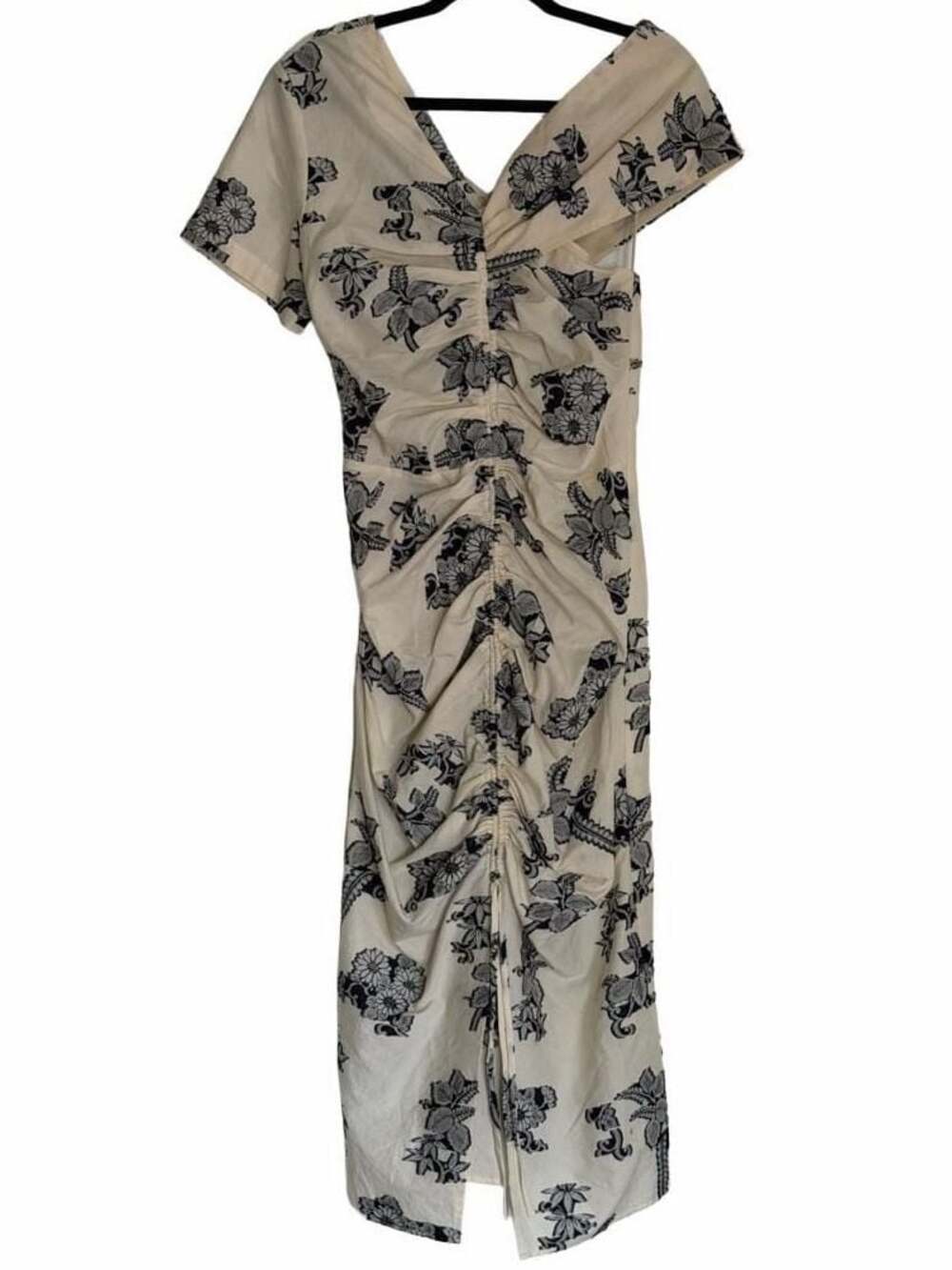 Sea New York One-Shoulder Ruched Midi Dress Floral Size 6